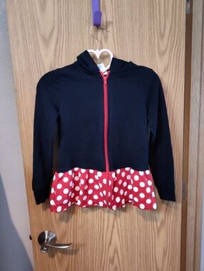 Girls Minnie Mouse Hoodie Full Zip With Ears